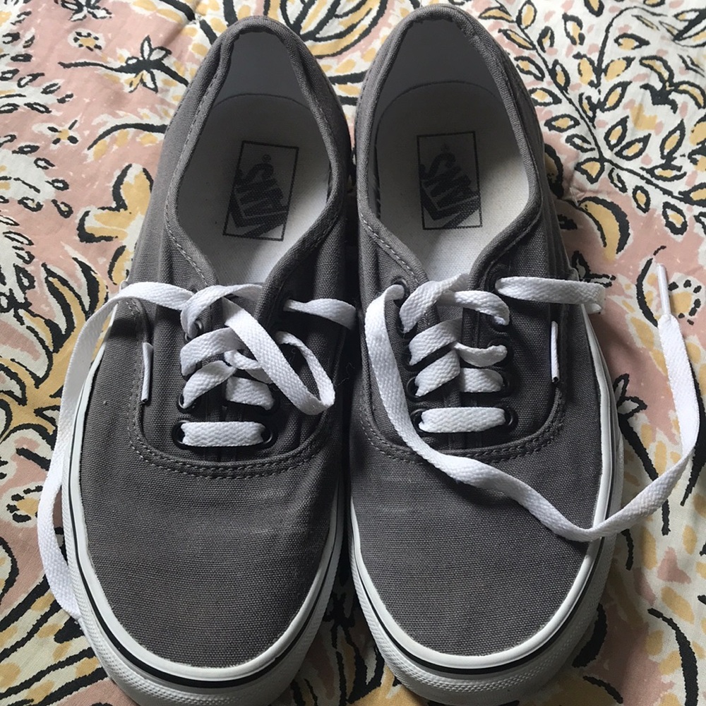 Gray lace up Vans